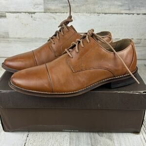 Florsheim Montinaro mens 8 1/2 saddle tan brown leather oxford dress shoe